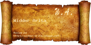 Widder Arita névjegykártya